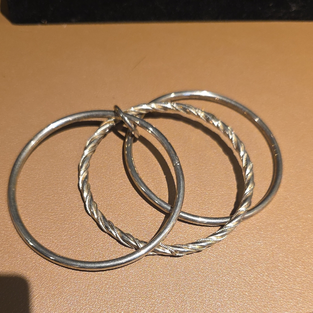 Source Unknown Silver Twisted Cable Multi-Band Br… - image 2